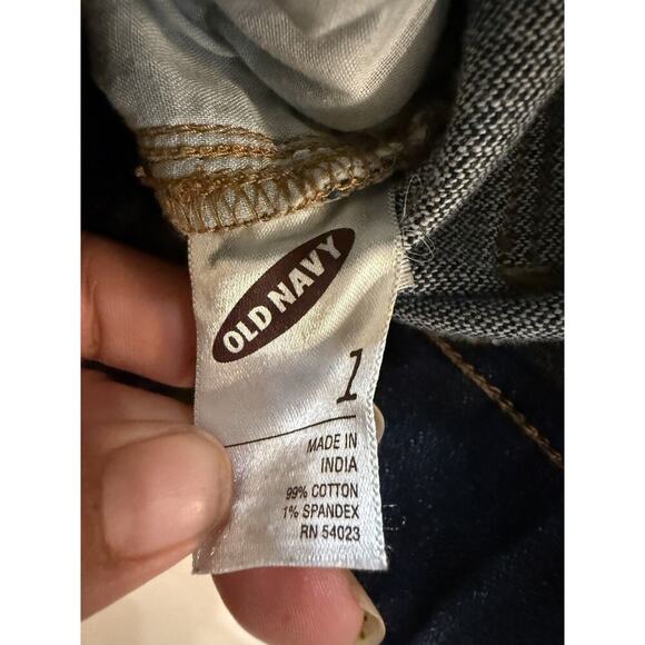 Old Navy Jeans Maternity Womens 1 Dark Wash Skinny Stretch Woven Waistband Pants - Picture 4 of 5